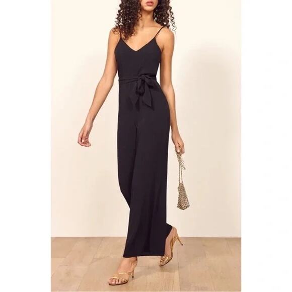 Reformation Milly Wide Leg Jumpsuit in Black - Picture 3 of 11